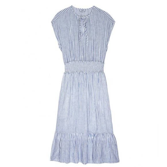 Rails Ashlyn Rio Stripe Top White with Blue Lines Size S — Linen Blend - Picture 1 of 9